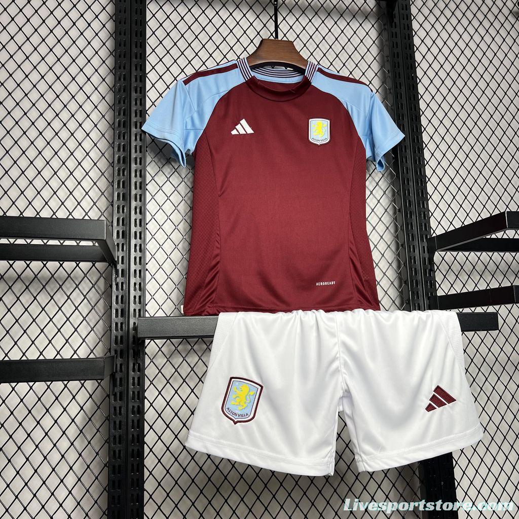 24/25 Kids Aston Villa Home Jersey