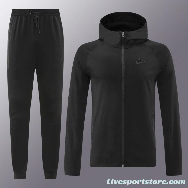 24/25 Nike Black Hoodie Full Zipper Jacket +Long Pants