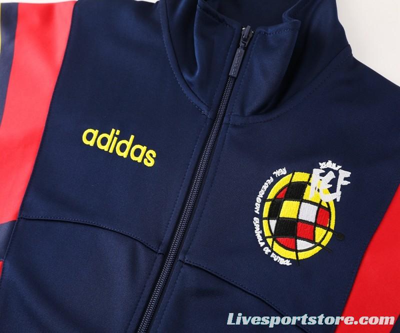 2024 Spain Navy Full Zipper Jacket +Long Pants