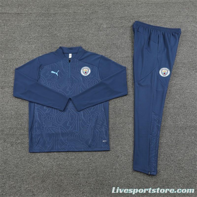 24/25 Manchester City Navy Half Zipper Jacket+Long Pants