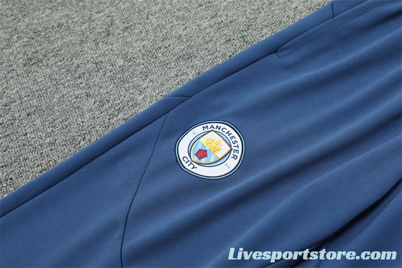 24/25 Manchester City Sky Blue Half Zipper Jacket+Long Pants