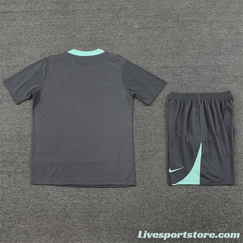 24/25 PSG Grey Short Sleeve Jersey+Shorts