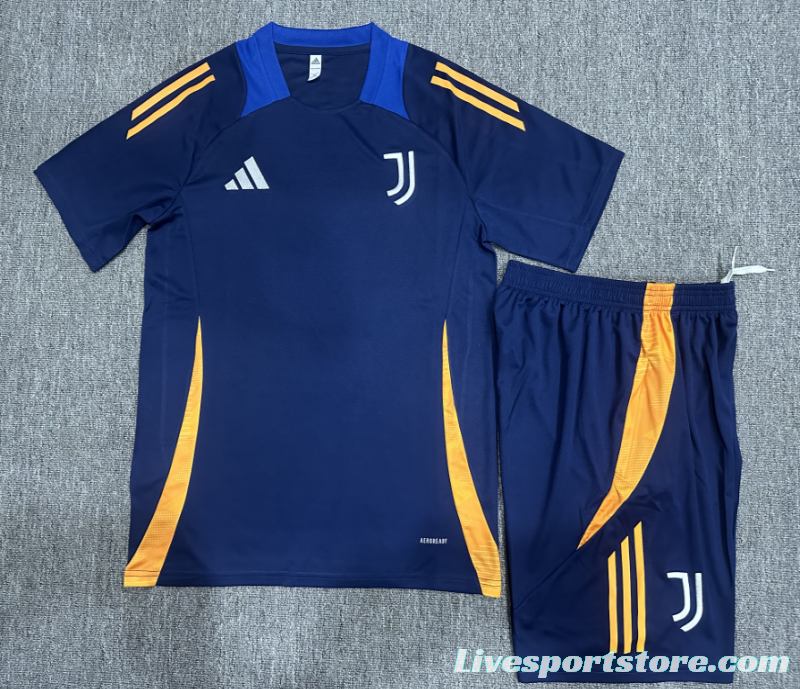 24/25 Kids Juventus Navy Short Sleeve Jersey+Shorts