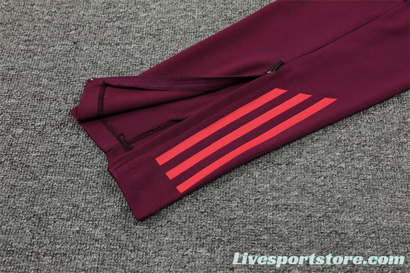 24/25 Bayern Munich Wine Half Zipper Jacket+Long Pants