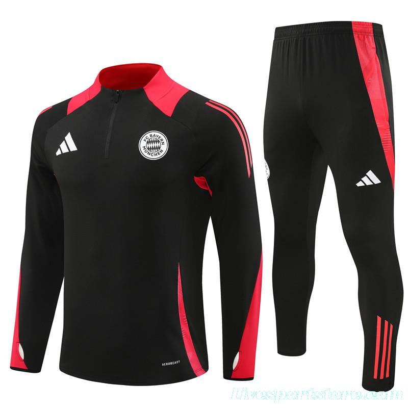 24/25 Bayern Munich Black Half Zipper Jacket+Long Pants