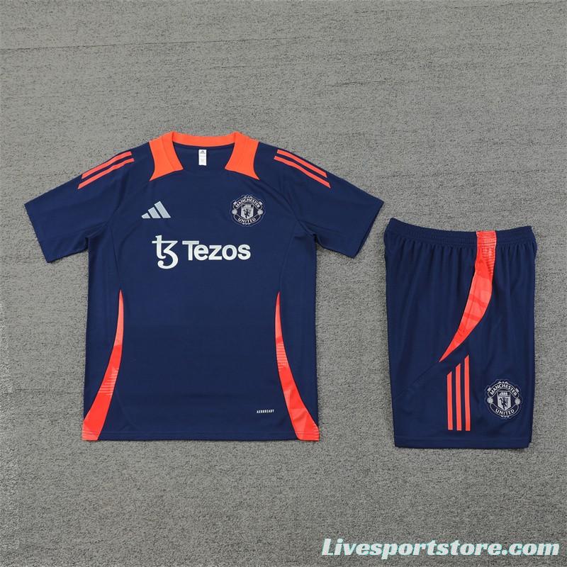 24/25 Manchester United Navy Short Sleeve Jersey+Shorts