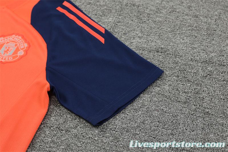 24/25 Manchester United Orange Short Sleeve Jersey+Shorts