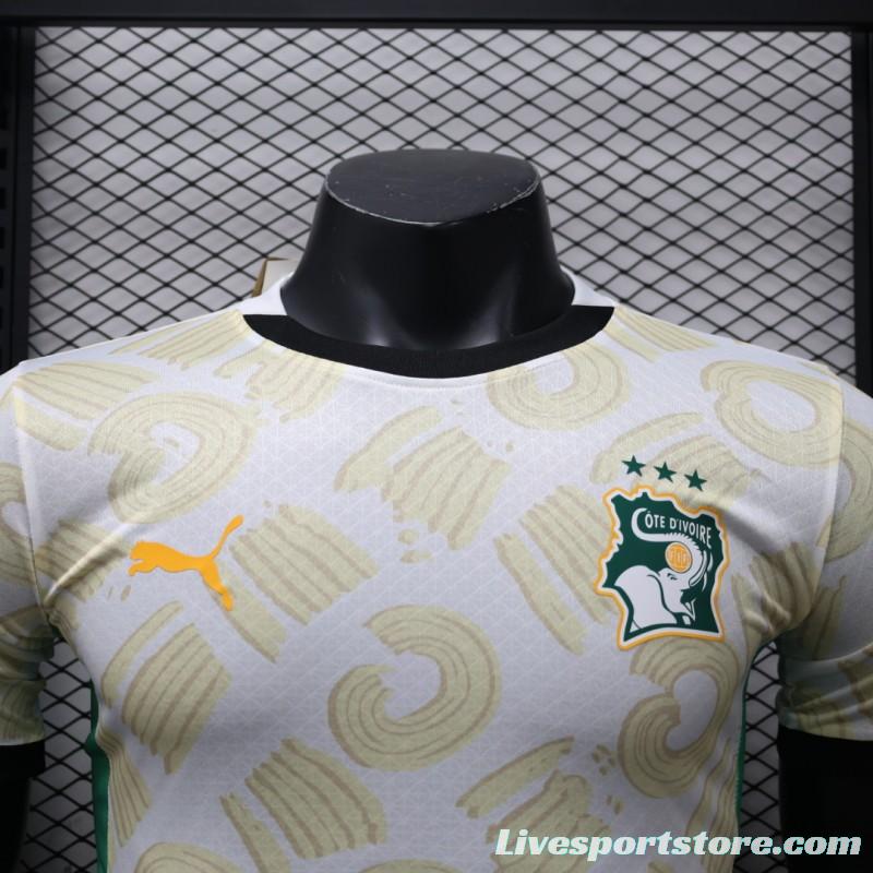 Player Version 2024 IVORY COAST Away White Jersey