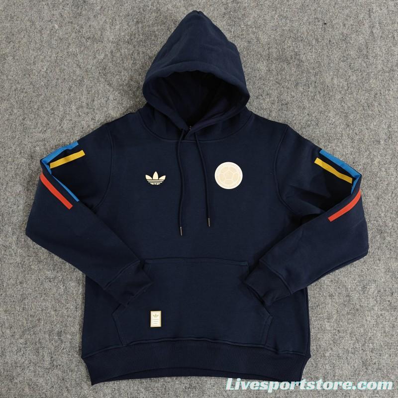 2024 Colombia 120th Black/Navy/Grey/Beige/White Hoodie With Golden Badge