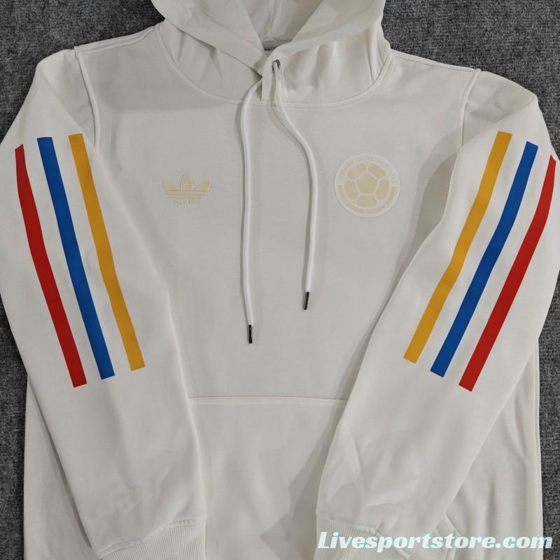 2024 Colombia 120th Black/Navy/Grey/Beige/White Hoodie With Golden Badge