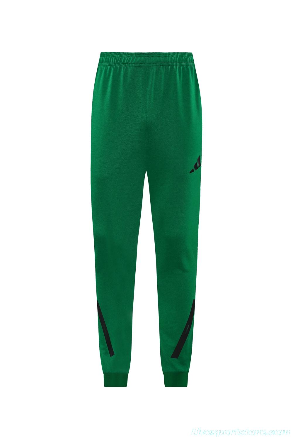 2024 Adidas Green Hoodie Full Zipper Jacket +Long Pants