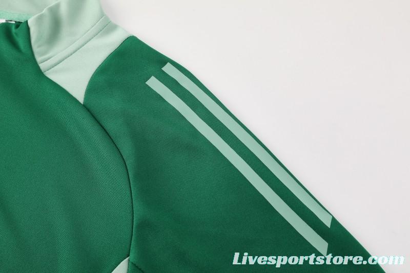 2024 Adidas Green Half Zipper Jacket +Long Pants