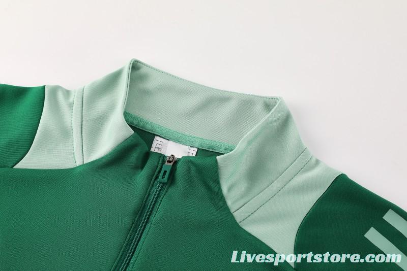 2024 Adidas Green Half Zipper Jacket +Long Pants