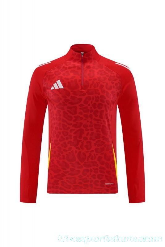 2024 Adidas Red Half Zipper Jacket+Long Pants