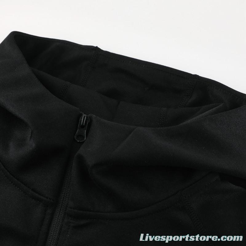 24/25 Barcelona Black Hoodie Full Zipper Jacket +Long Pants