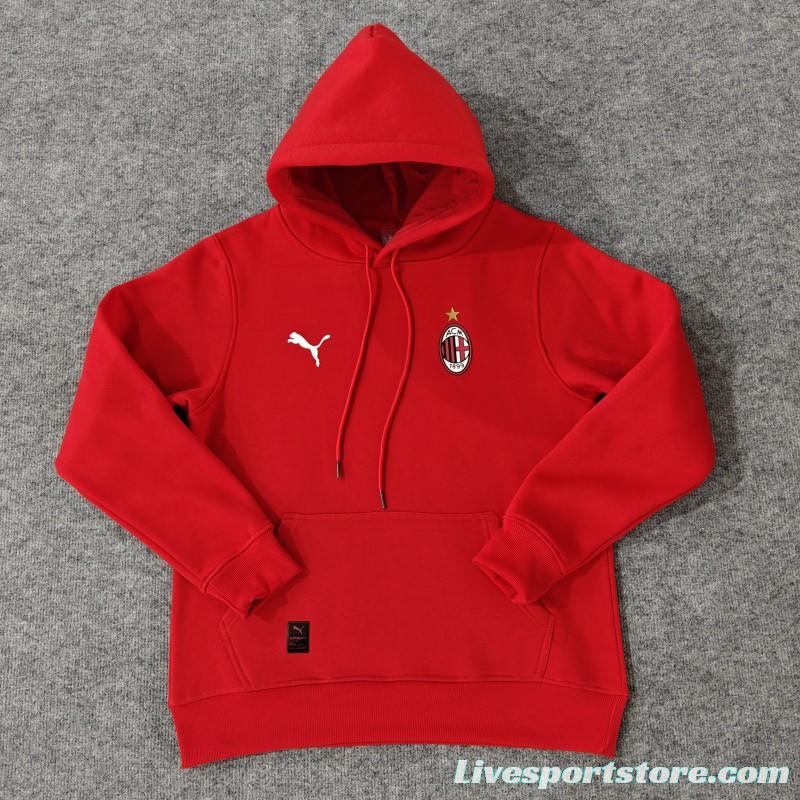 24/25 AC Milan Navy/Red/Black/Beige/Grey Hoodie WIth Black Badge