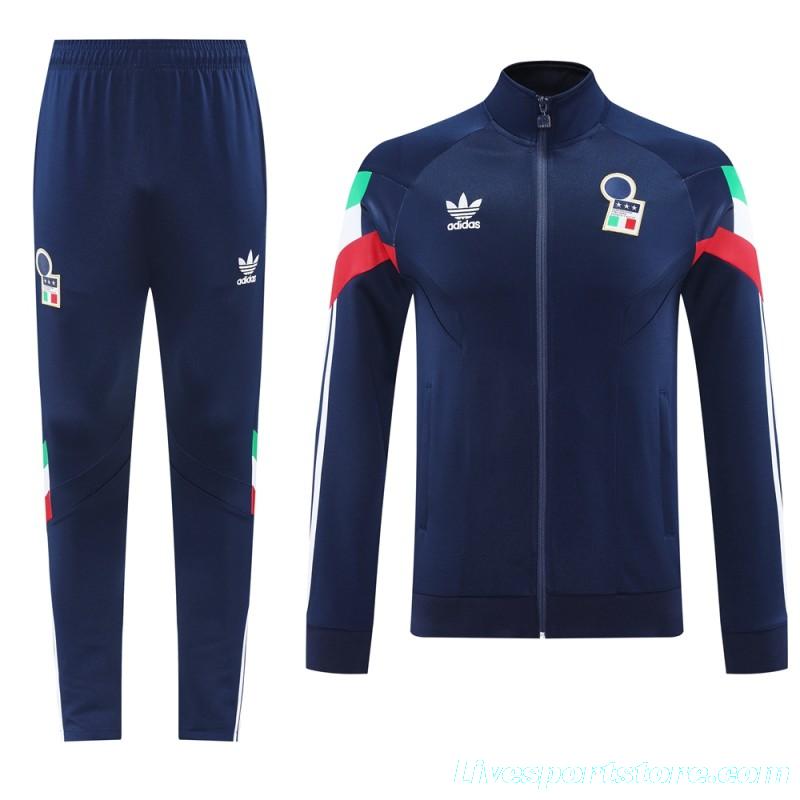 2024 Italy Blue Full Zipper Jacket +Long Pants