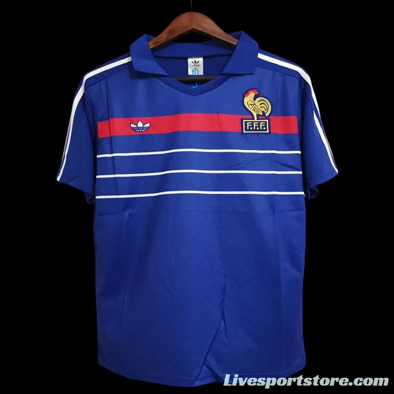 Retro 1984 France Home Soccer Jersey