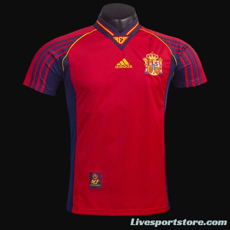 Retro 1998 Spain Home Soccer Jersey