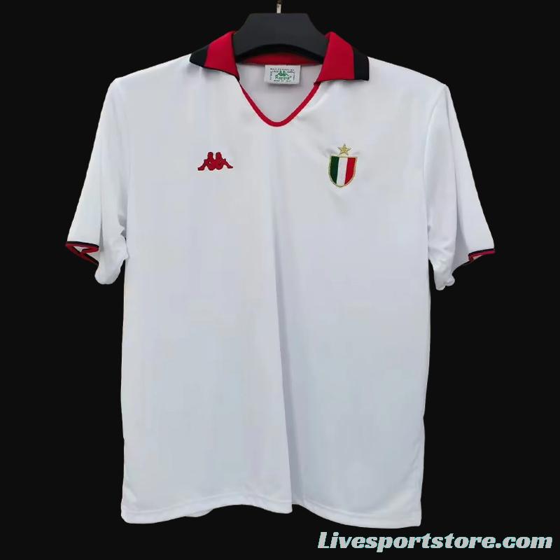 Retro 88/89 AC Miilan Away White Champion League Jersey