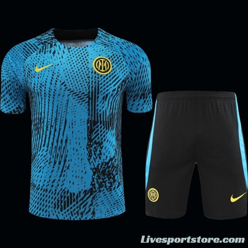 23-24 Inter Milan Blue Short Sleeve+Shorts