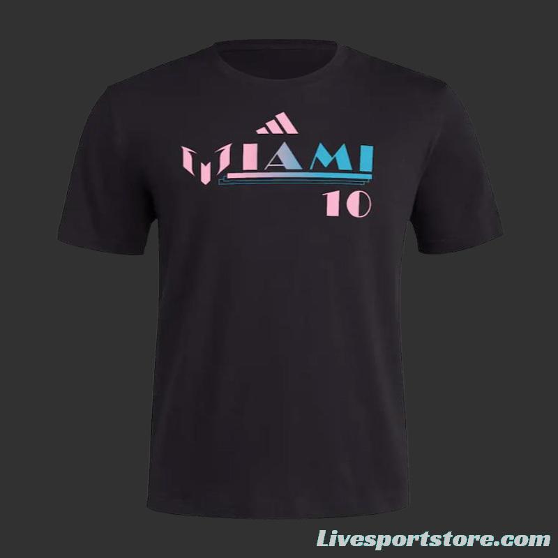 23/24 Messi x adidas Miami Black T-Shirt