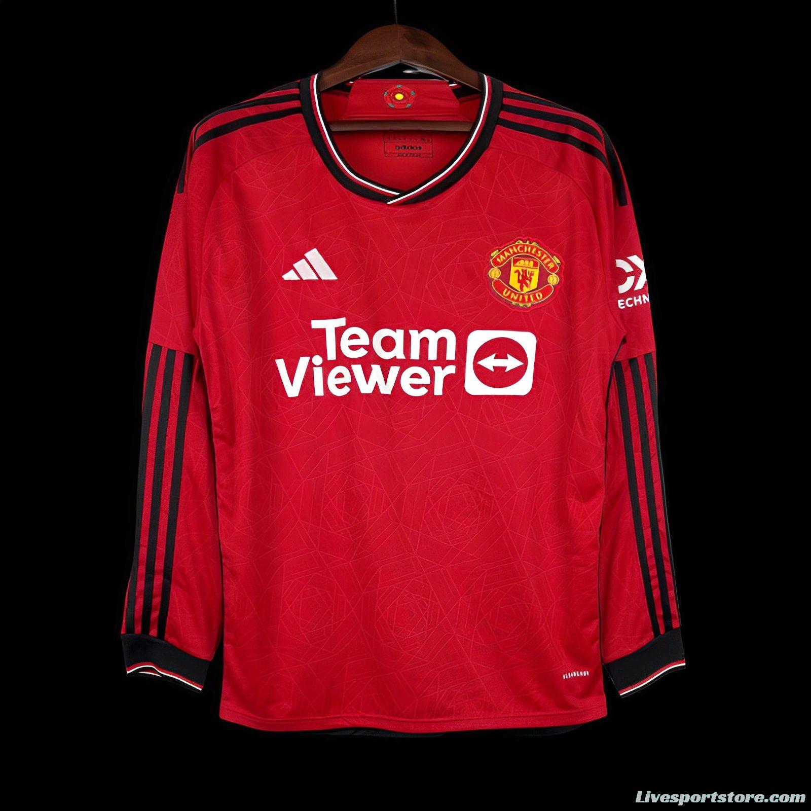 23/24 Manchester United Long Sleeve Home Jersey