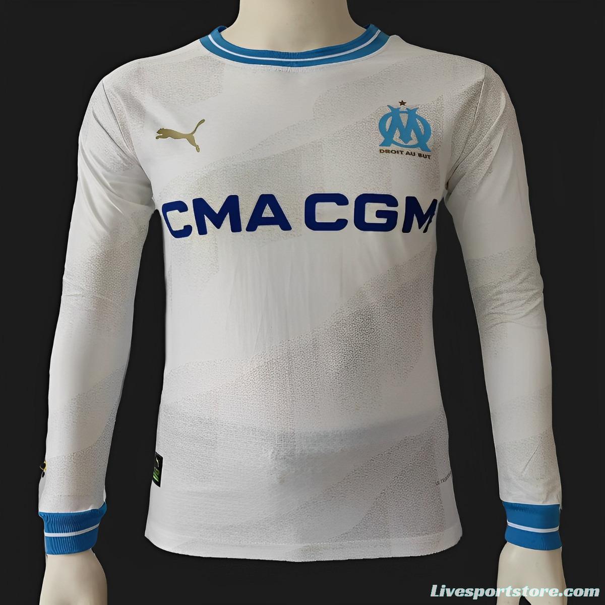 Player Version 23/24 Olympique Marseille Away Long Sleeve White Jersey