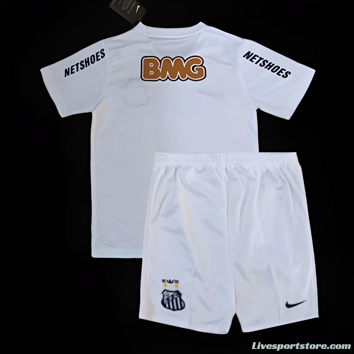 Retro Kids 12/13 Santos Home White Jersey