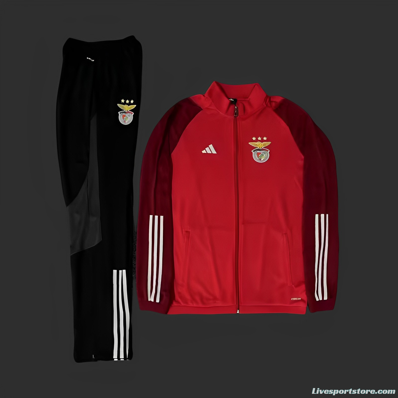 23/24 Benfica Red Full Zipper Tracksuit Full Zipper Jacket+Pants