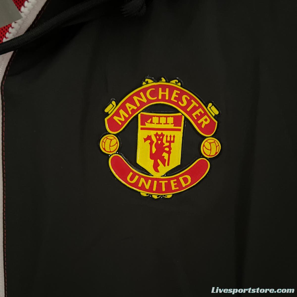 23/24 Manchester United Red/Black Windbreaker