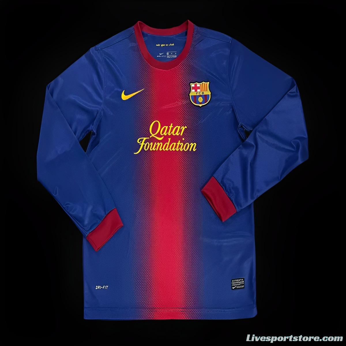 Retro 12/13 Barcelona Home Long Sleeve Jersey