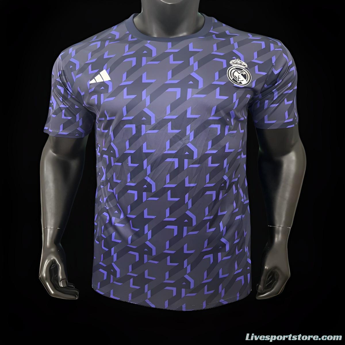 23/24 Real Madrid Pre-Match Navy Grid Jersey