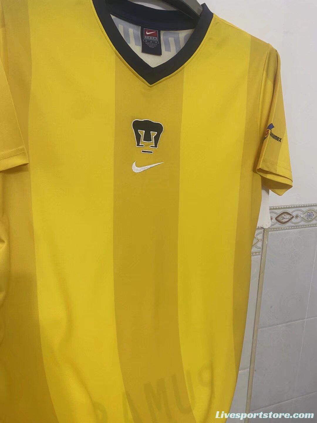 Retro 00/01 Pumas UNAM Away Yellow Jersey