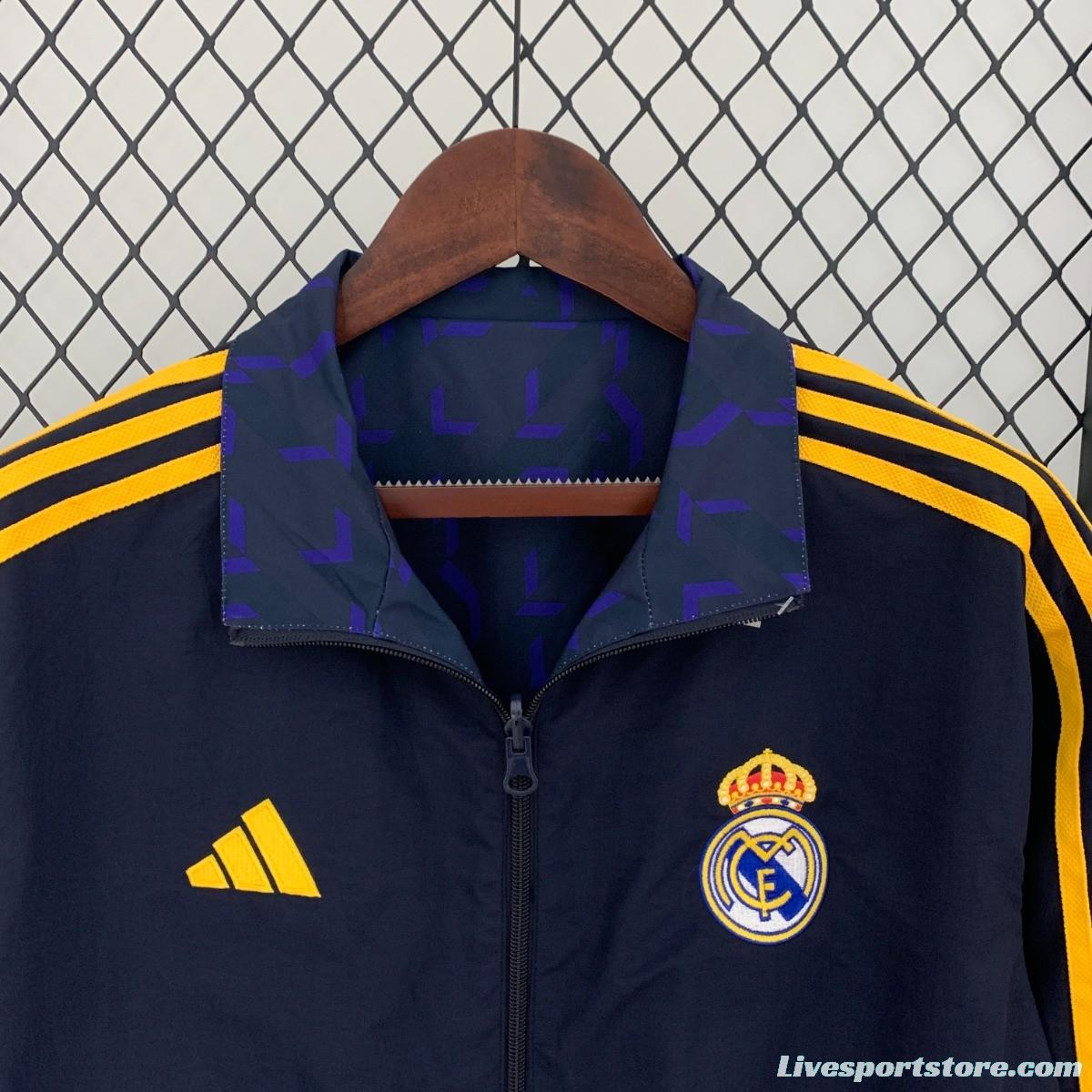 23/24 Real Madrid Navy Reversible Full Zipper Jacket