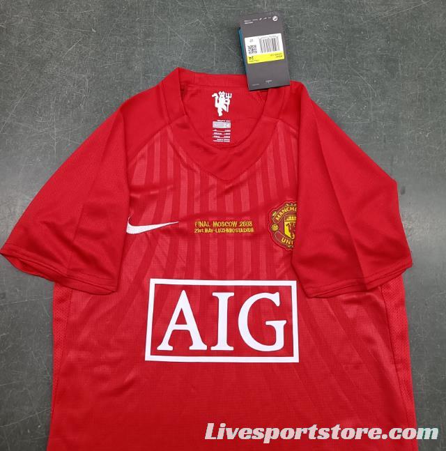 Retro Kids 07/08 Manchester United Home Jersey