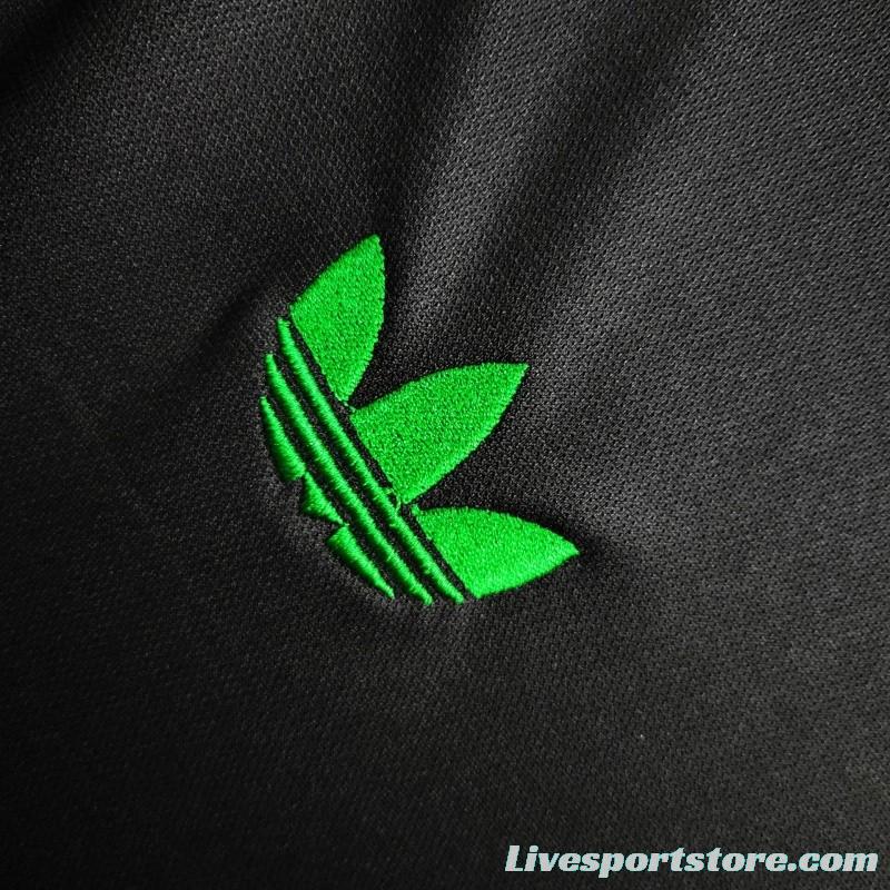 2024 Jamaica Adicolor Classics 3 Stripes Black T-Shirt