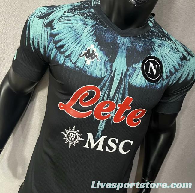 Player Version 20/21 Kappa X Marcelo Burlon Napoli Black Jersey