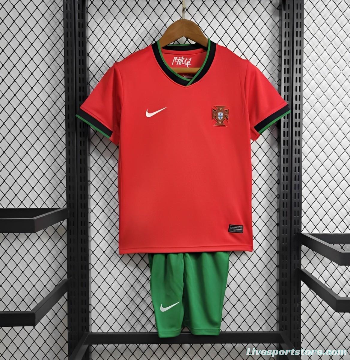 2024 Kids Portugal Home Jersey