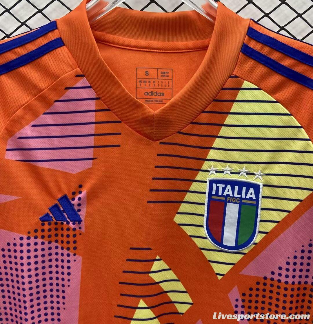 2024 Italy Orange Goalkeeper Jersey