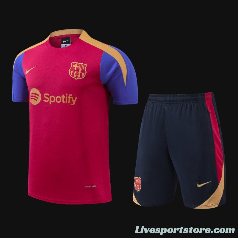 23/24 Barcelona Red/Navy Short Sleeve Jersey+Shorts