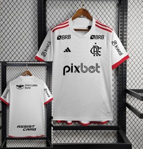 24/25 Flamengo Away White Jersey + All Sponsors