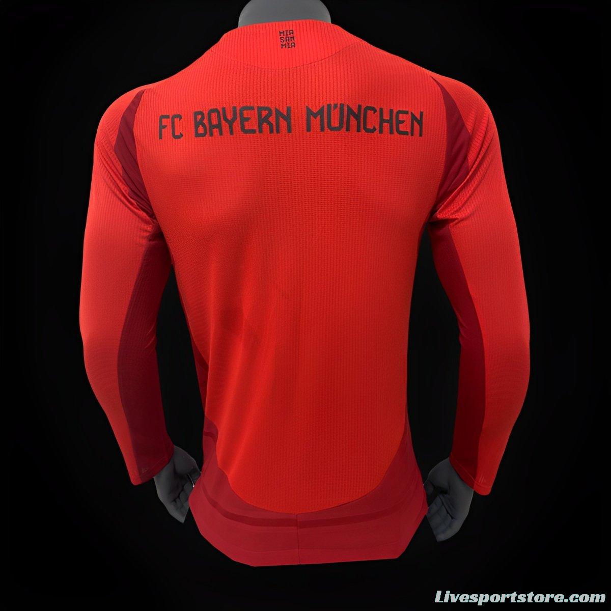 Player Version 24/25 Bayern Munich Home Long Sleeve Jersey