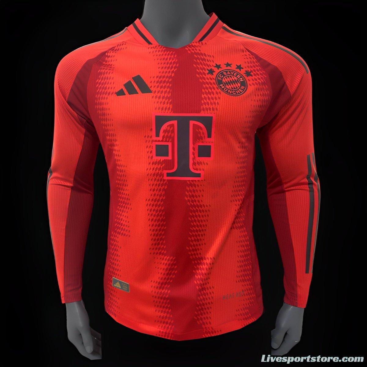 Player Version 24/25 Bayern Munich Home Long Sleeve Jersey