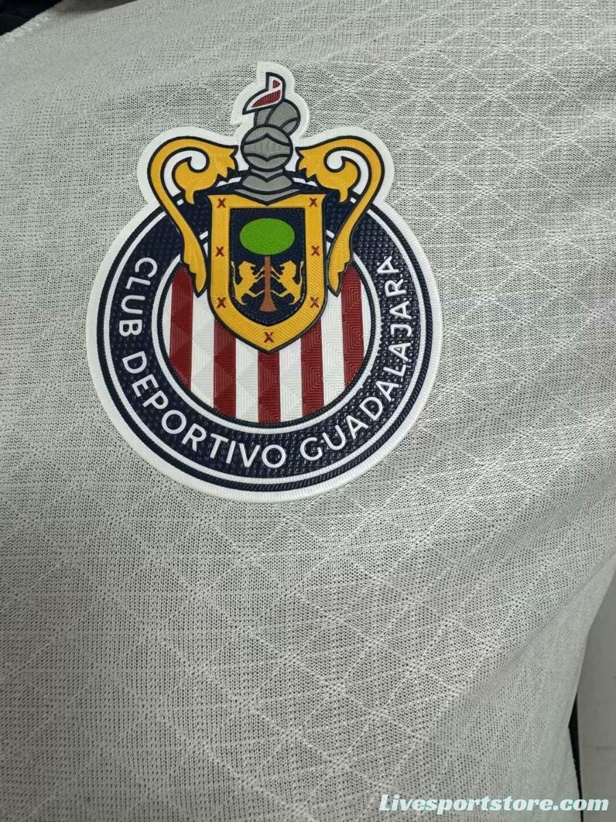 Player Version 24/25 Chivas Guadalajara Away White Jersey