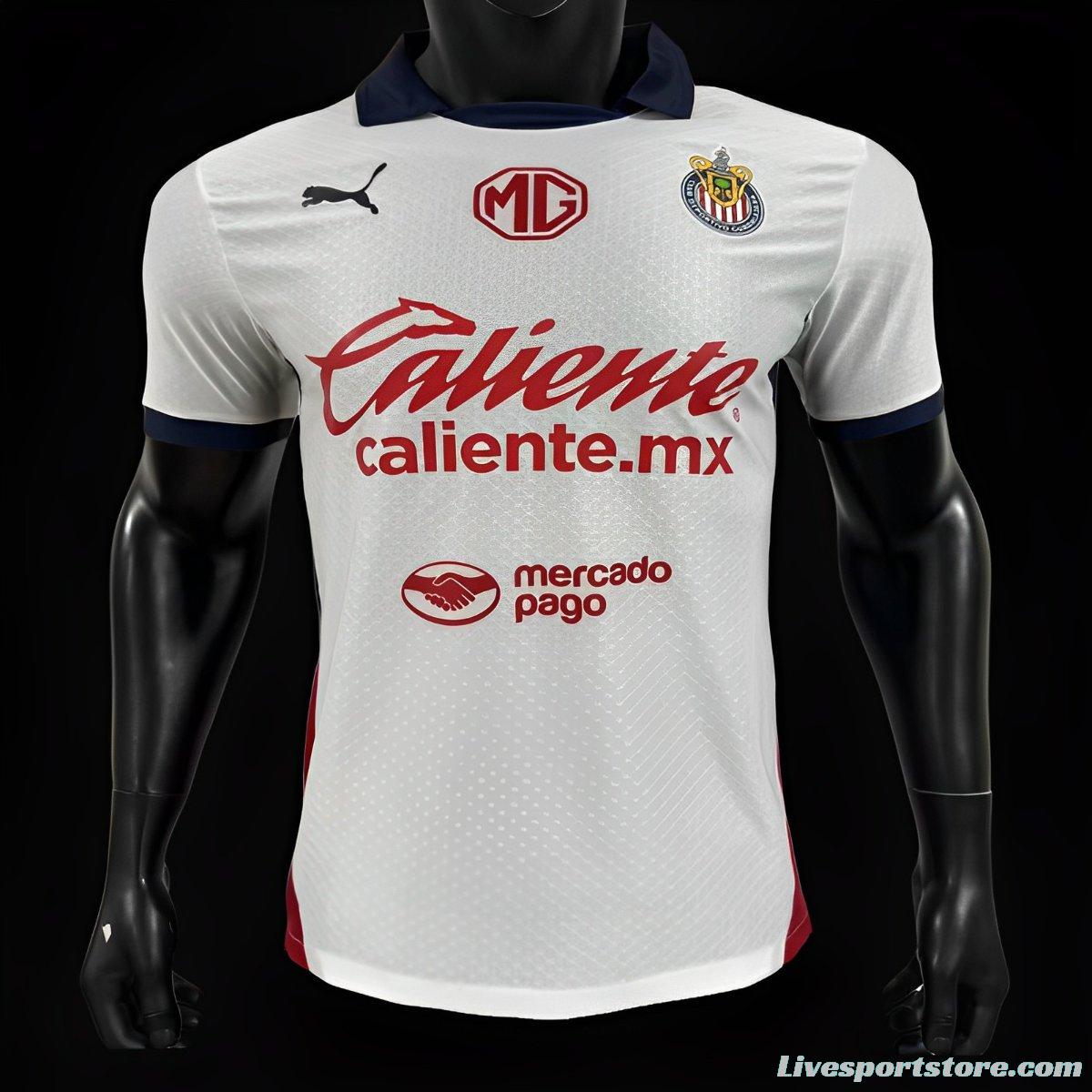 Player Version 24/25 Chivas Guadalajara Away White Jersey