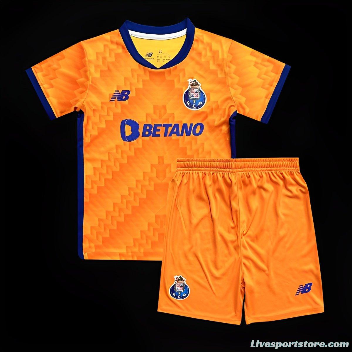 24/25 Kids Porto Away Yellow Jersey