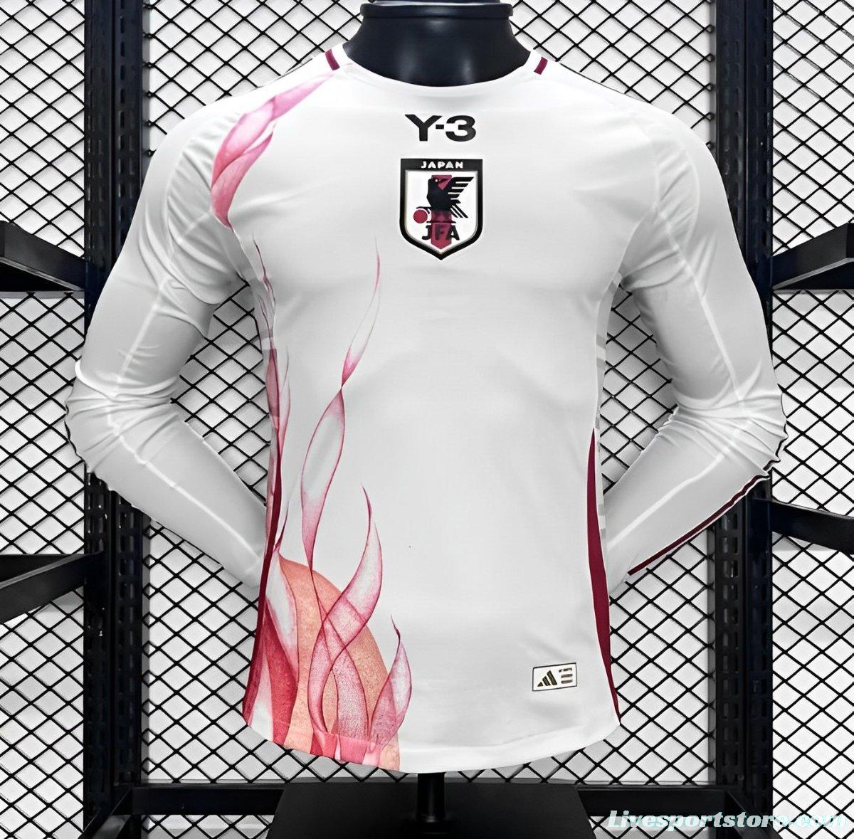 Player Version 2024 Japan Away White Long Sleeve Jersey