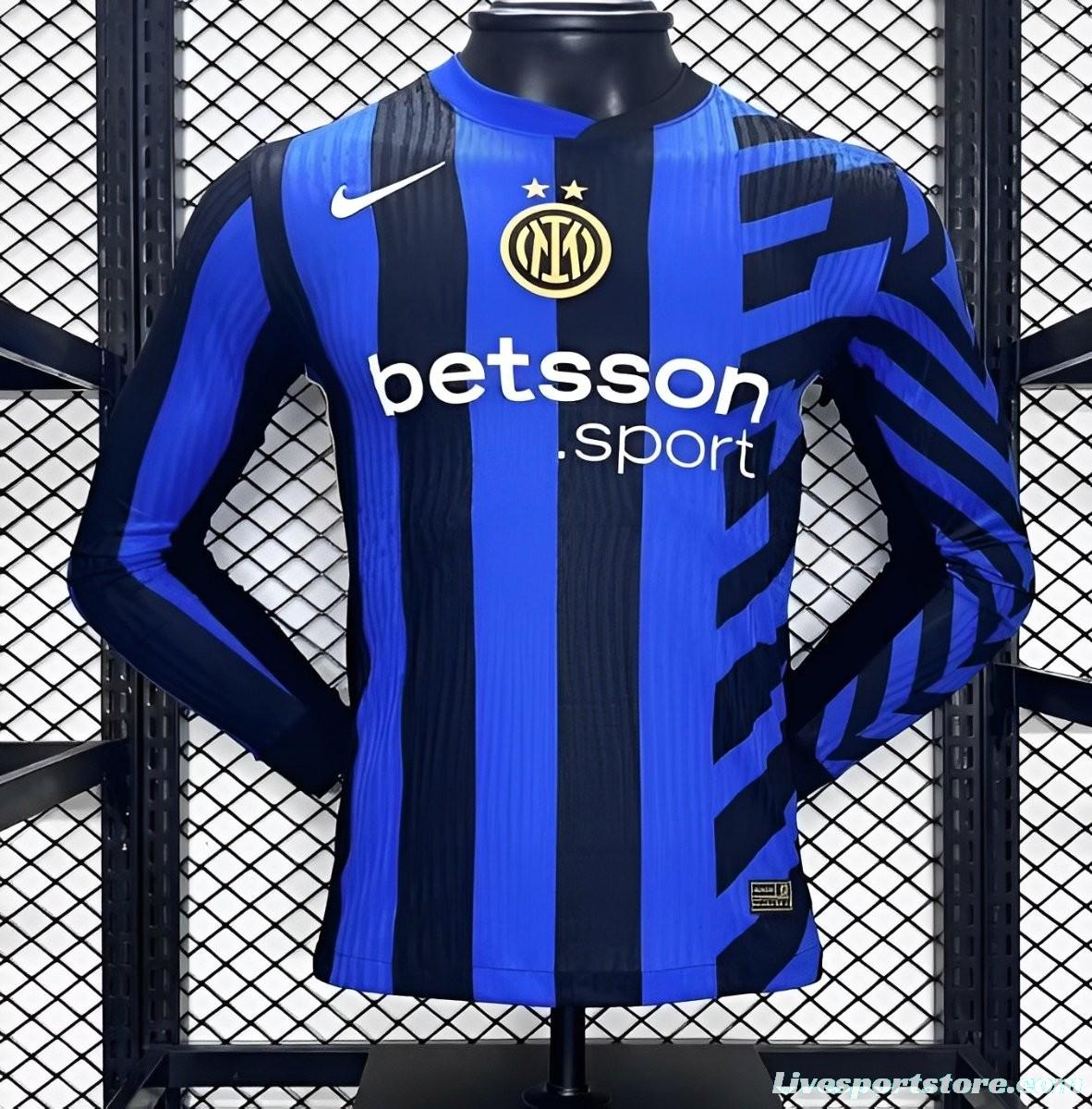 Player Version 24/25 Inter Milan Home Long Sleeve Jersey