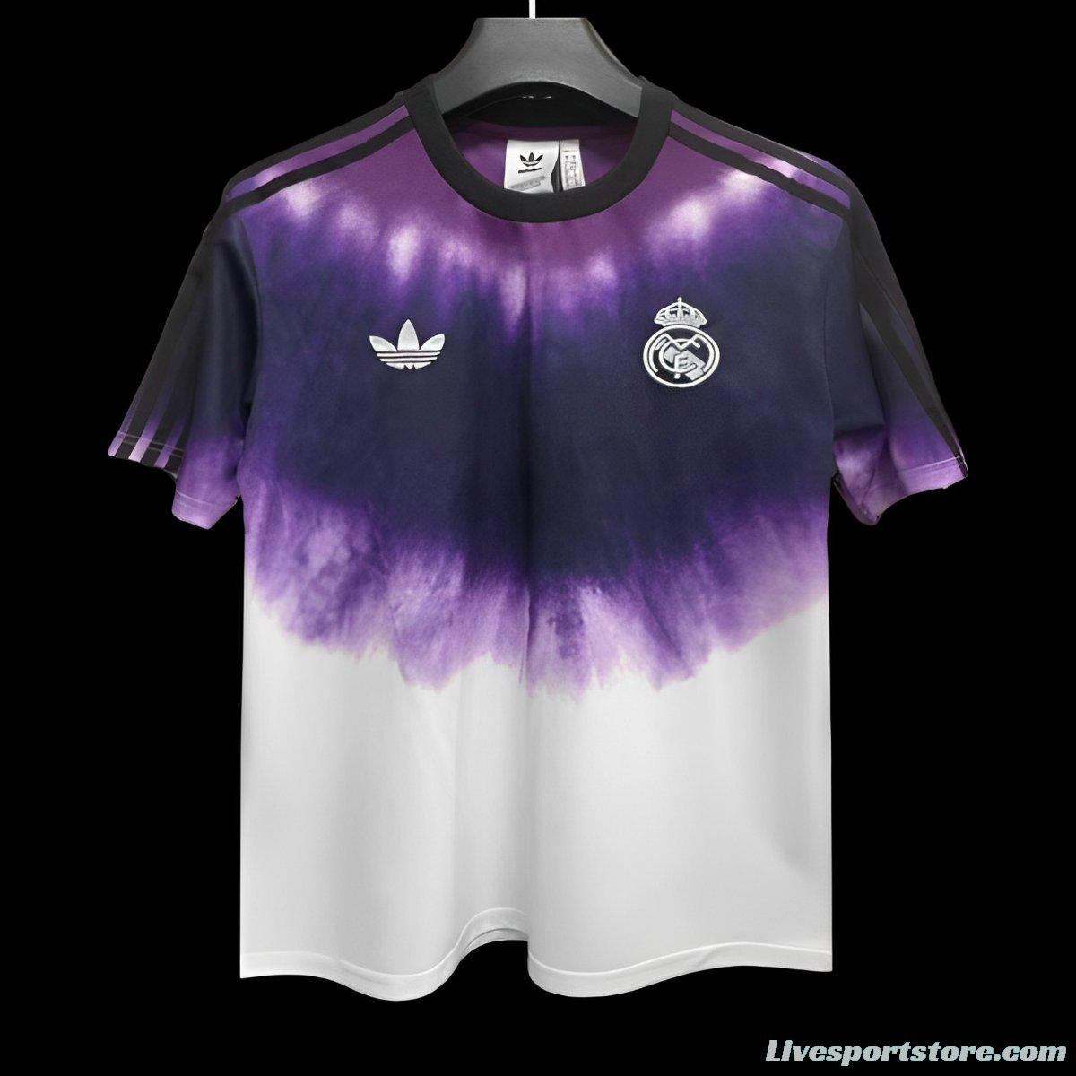 24/25 Real Madrid  Adidas Trefoil Purple/White Pre-Match Jersey